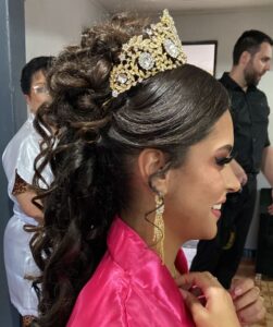 Penteado de noiva, feito por Adam Porto.